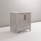 Lexora Home Jacques 30" Single Bathroom Vanity in Distressed Grey with 2 cm White Carrara Marble Top and Rectangular Sink, , large