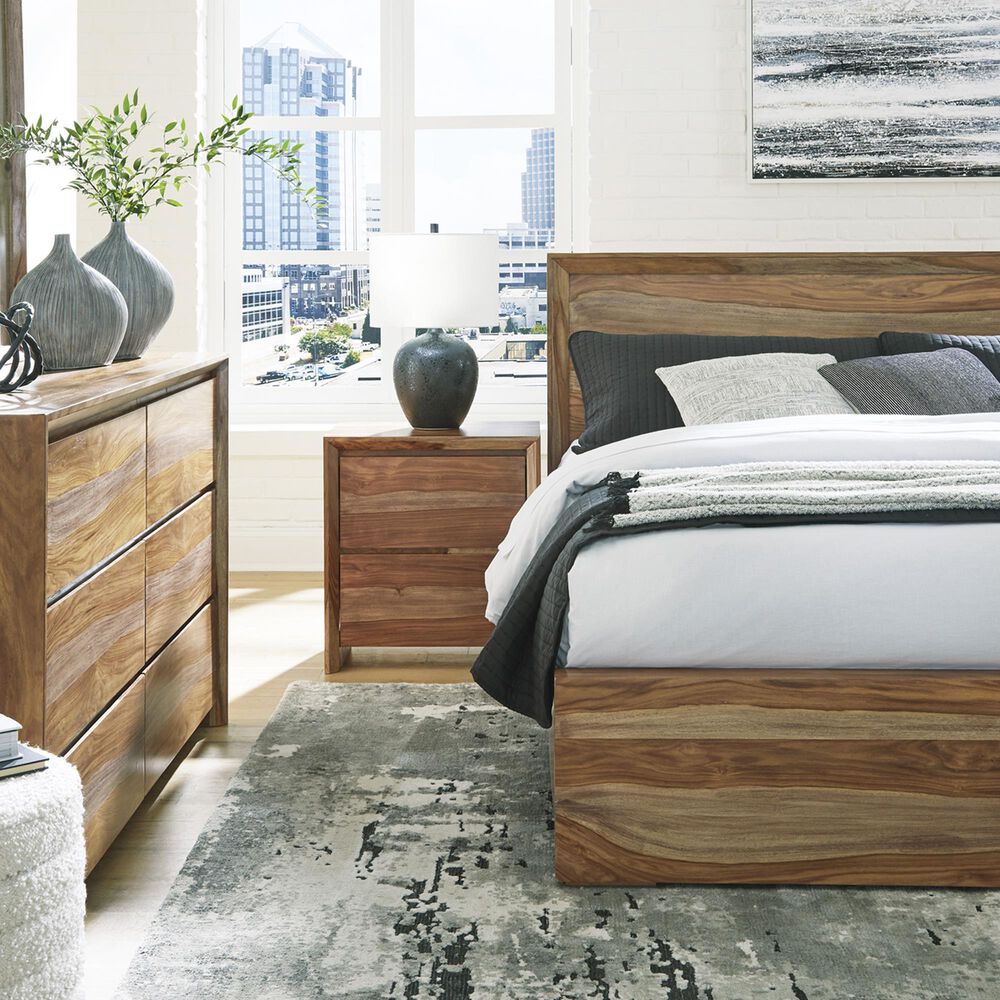 Ashley Dressonni King Panel Bed in Brown, , large