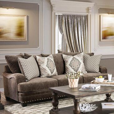Furniture of America Battista Sofa in Light Brown, , large