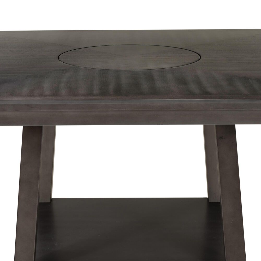Linon Home Decor Spiva Counter Height Table with Lazy Susan in Grey - Table Only, , large