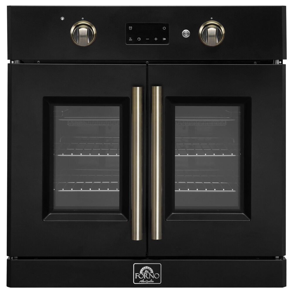 Forno Asti 30" Single Electric Wall Oven with French Door in Black, , large