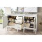 James Martin Vanities Addison 60" Double Bathroom Vanity in Glossy White with 3 cm Eternal Jasmine Pearl Quartz Top and Rectangular Sinks, , large