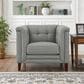 Hydeline Arvo Leather Accent Chair in Silver Gray, , large