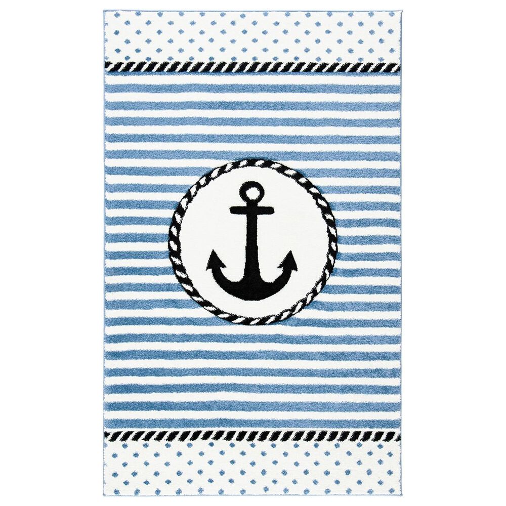 Safavieh Carousel 3"3" x 5"3" Ivory and Navy Kids  Area Rug, , large