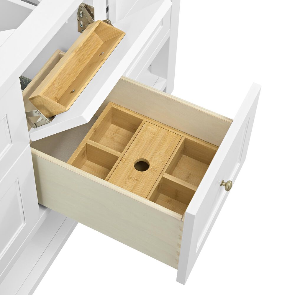 James Martin Vanities Breckenridge 60" Double Bathroom Vanity in Bright White with 3 cm Eternal Jasmine Pearl Silestone Top, Rectangular Sinks and FreePower Wireless Charger, , large