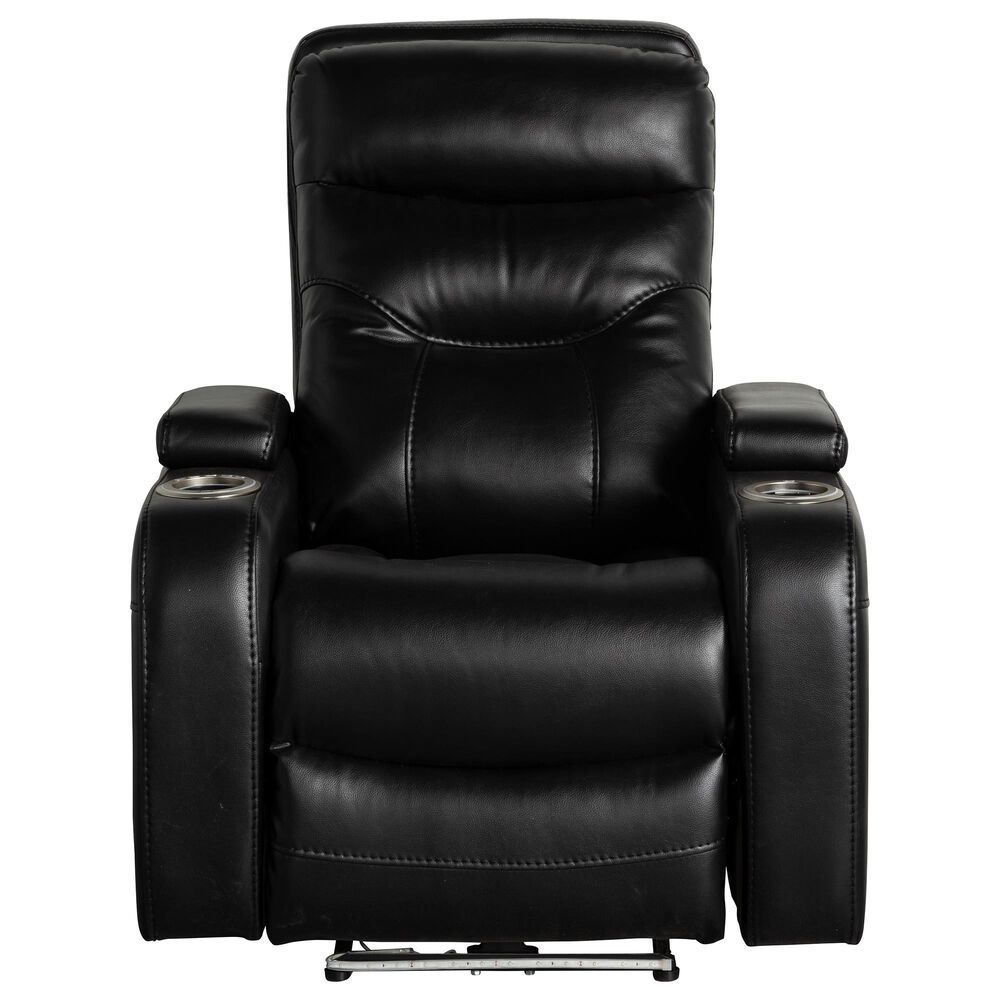 Oxford Furniture Power Home Theater Recliner with Power Headrest in Bolero Black, , large