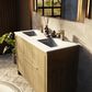Lexora Home Lafarre 48" Double Bathroom Vanity in Rustic Acacia with 2 cm White Quartz Top and Rectangular Sinks, , large