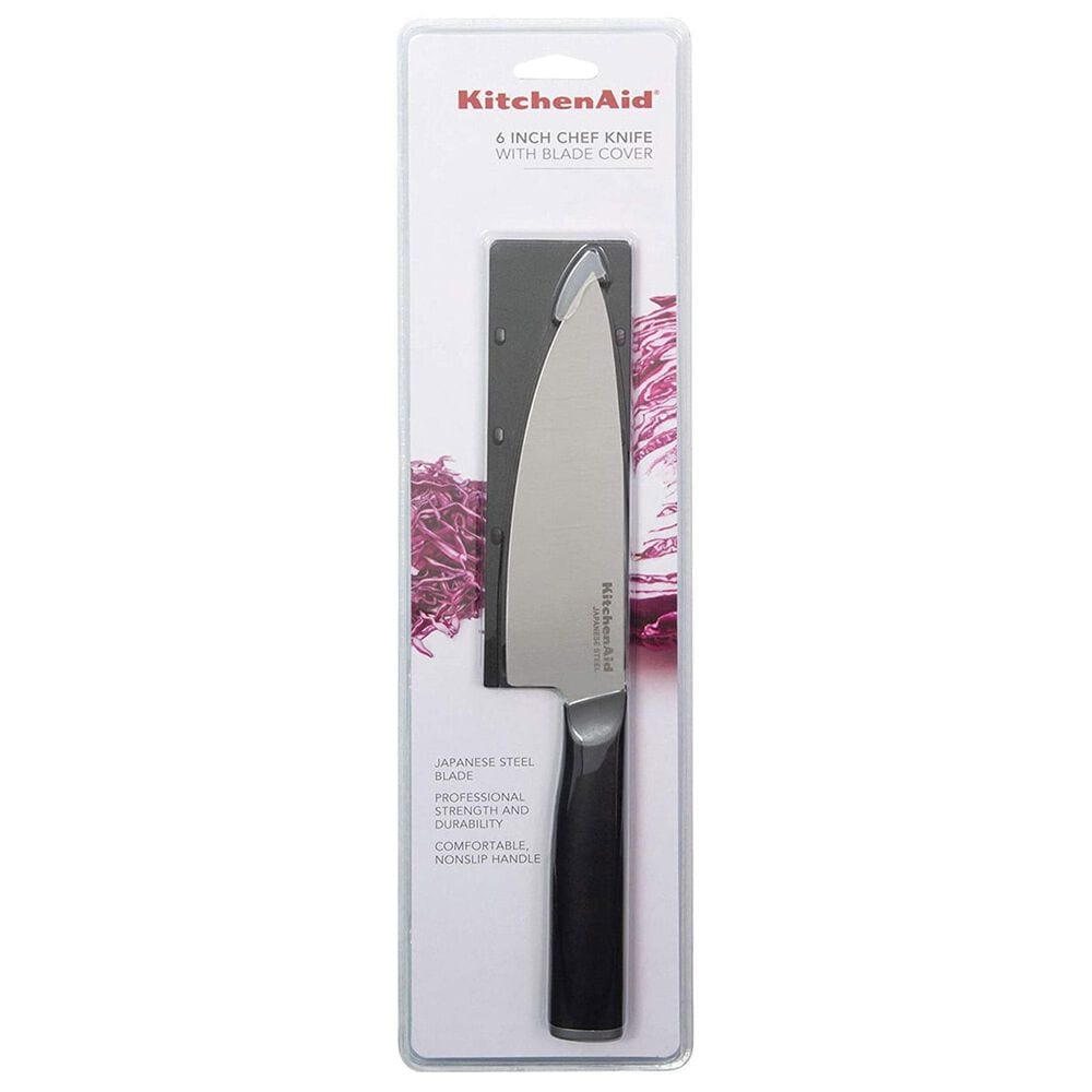 KitchenAid 6&quot; Classic Chef Knife with Sheath in Stainless Steel and Black, , large