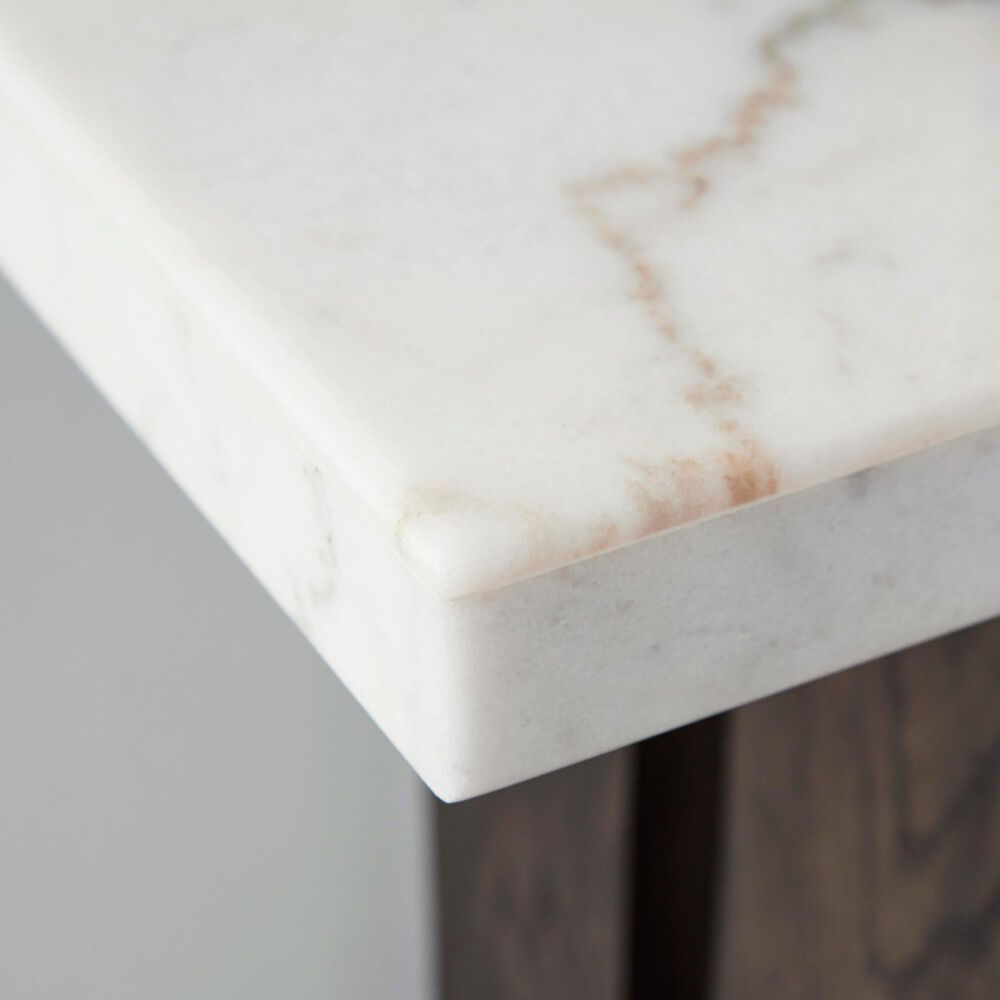 Ashley Burkhaus Sofa Table in White and Dark Brown, , large