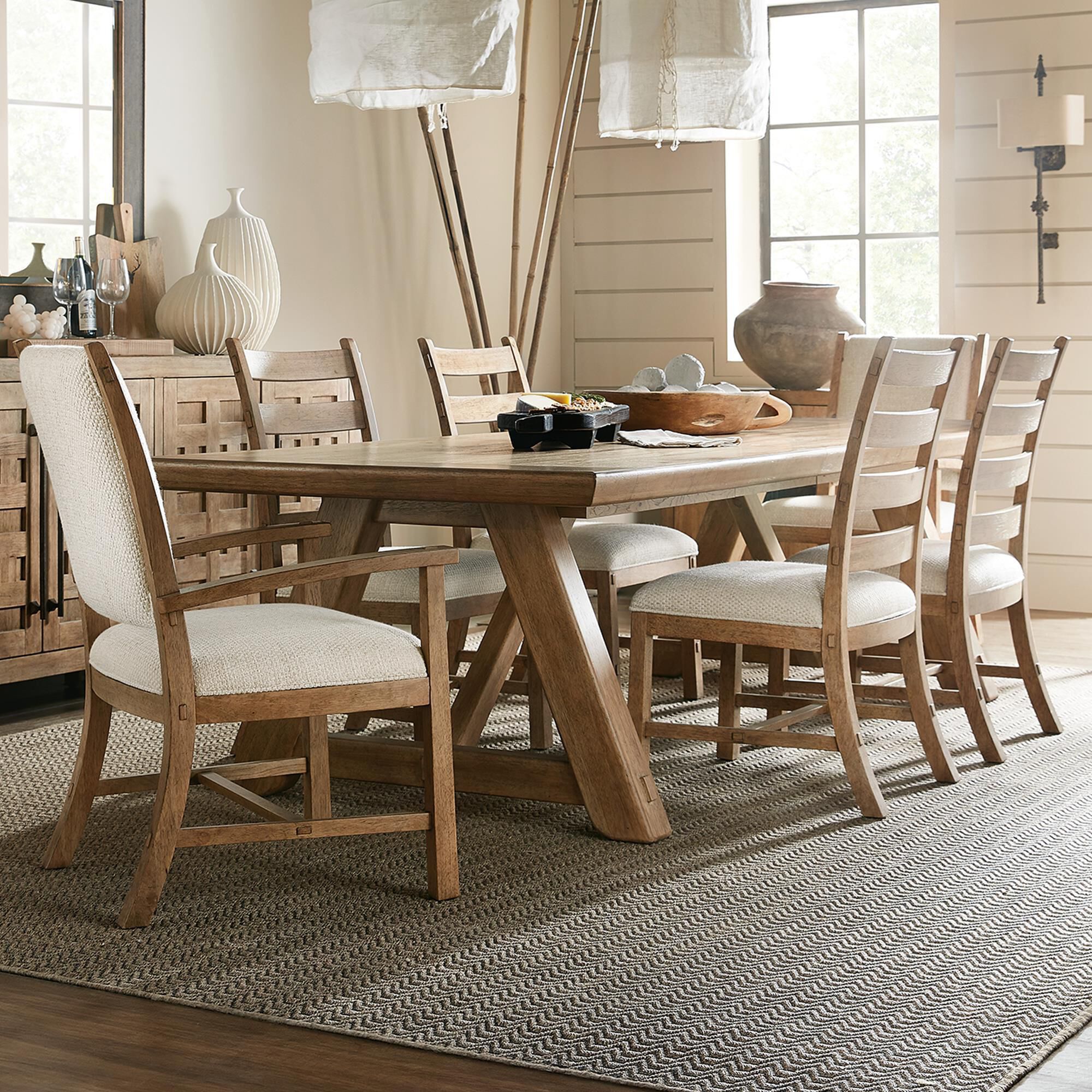 Hooker Furniture Vineyard Row 7-Piece Dining Set in Brown