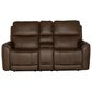 Flexsteel Carter Power Reclining Console Loveseat with Power Headrests in Cappuccino, , large