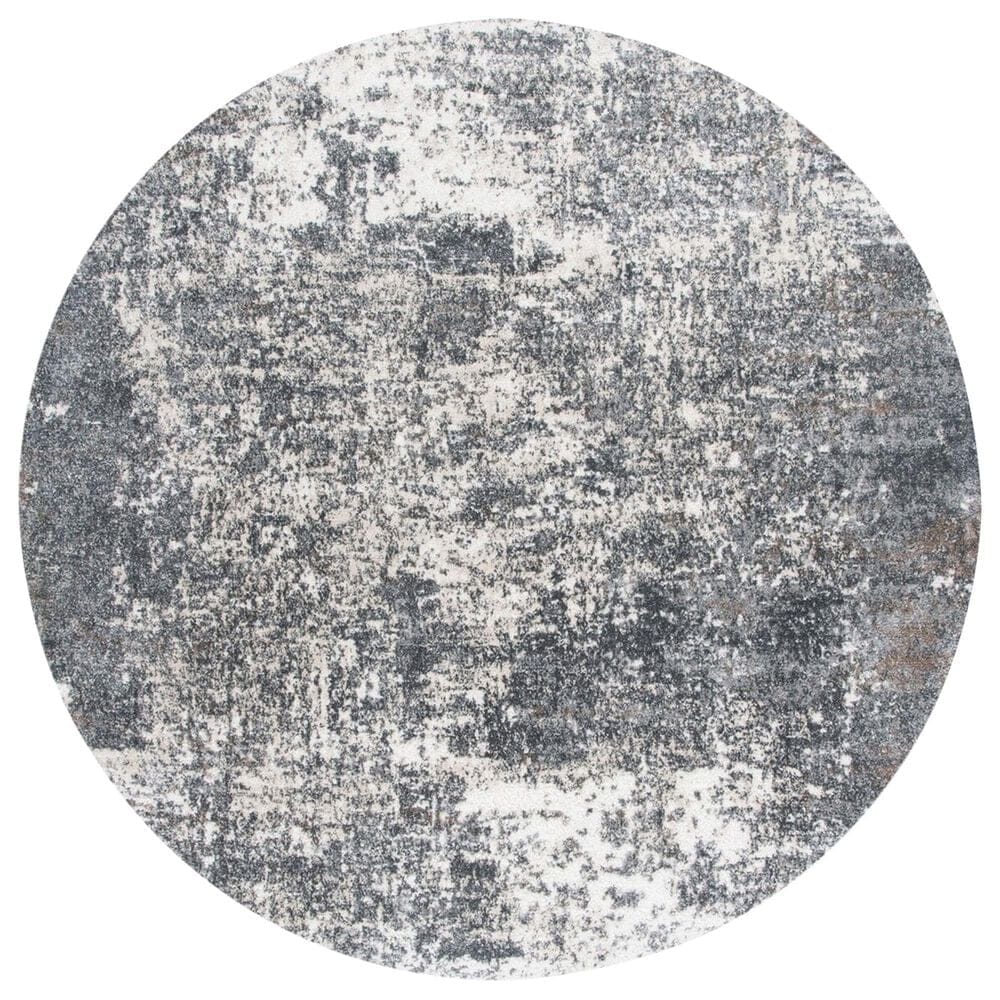 Safavieh Aston ASN705 6"7" Round Grey and Ivory Area Rug, , large