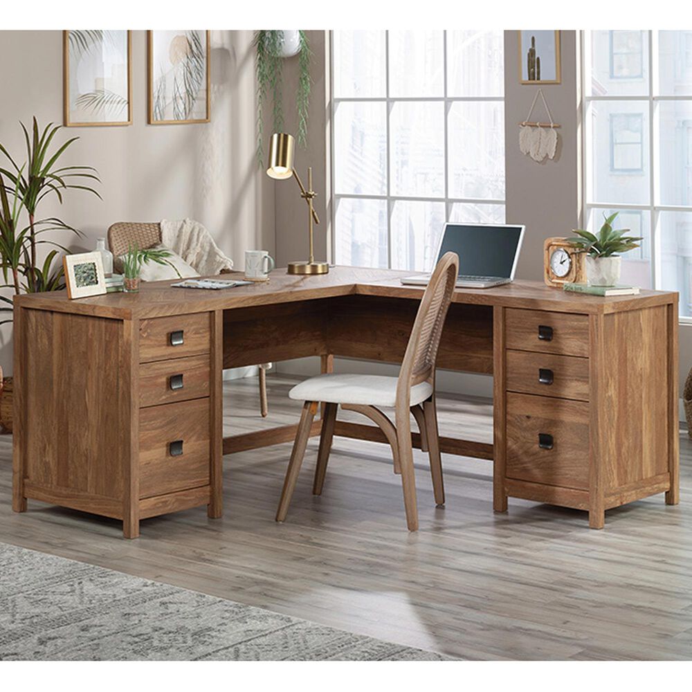 Sauder Cannery Bridge L-Shaped Desk in Sindoori Mango, , large