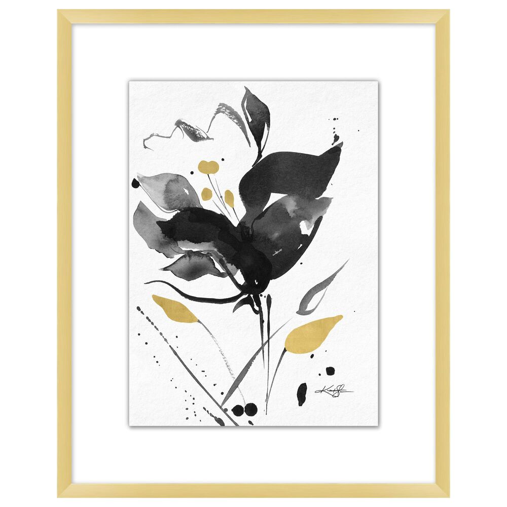 Wendover Art Floral Impressions 1 28" x 20" Wall Art in Gold, , large