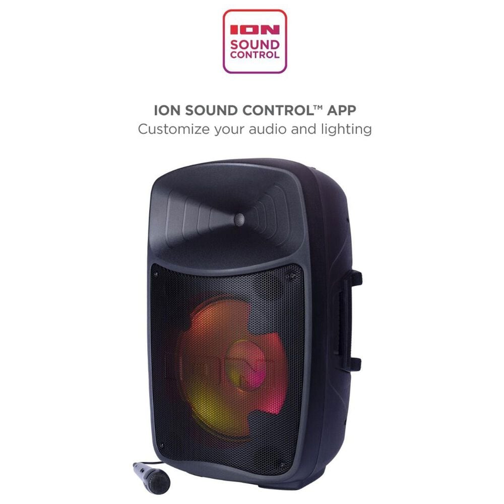 Ion Pro Glow Ultra Bluetooth Party Speaker with Microphone in Black, , large