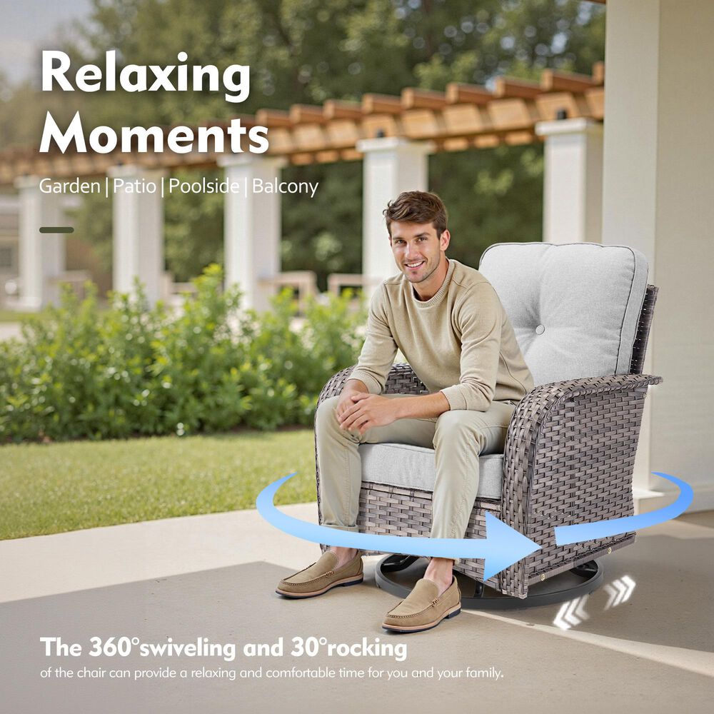 HOMLUX 9-Piece Outdoor Conversation Set in Gray, , large