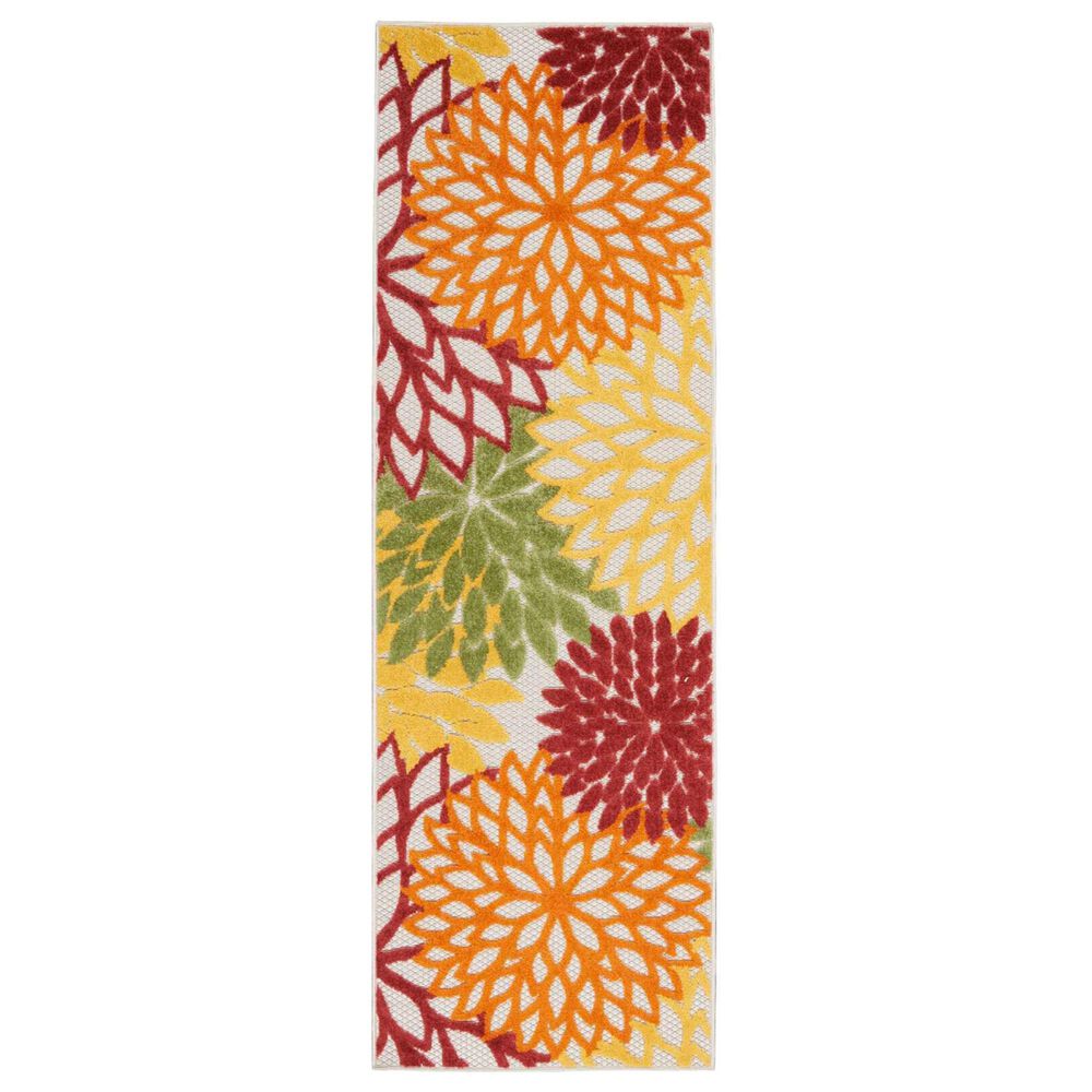 Nourison Aloha Tropical 2"3" x 12" Red and Multicolor Indoor/Outdoor Runner, , large