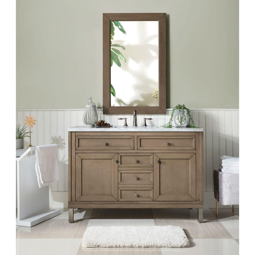 James Martin Chicago 48&quot; Mirror in Whitewashed Walnut, , large
