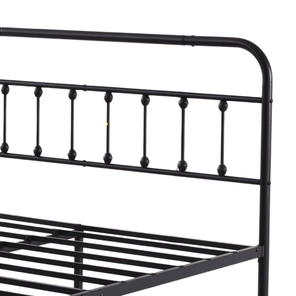 HOMLUX Queen Metal Bed Frame with Sturdy Slats in Black, , large