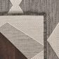 Nourison Positano Geometric Charcoal 7" x 10" Indoor/Outdoor Area Rug, , large