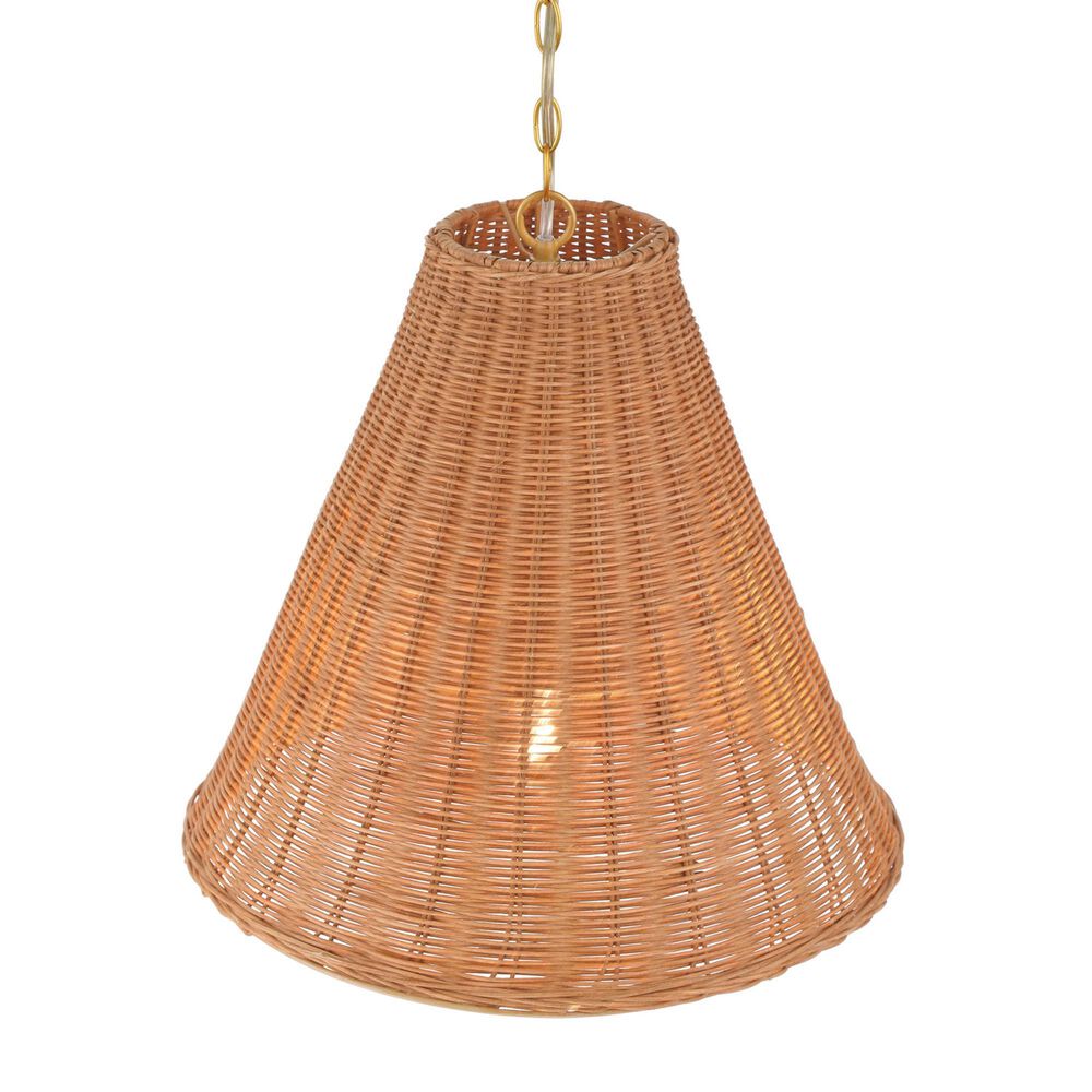 Creative Coop Rosemary 1-Light Small Pendant with Natural Shade, , large