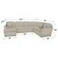 England Furniture Malibu 3-Piece Stationary Left Arm Facing Sectional with Chaise in Natural Beauty Quartz, , large