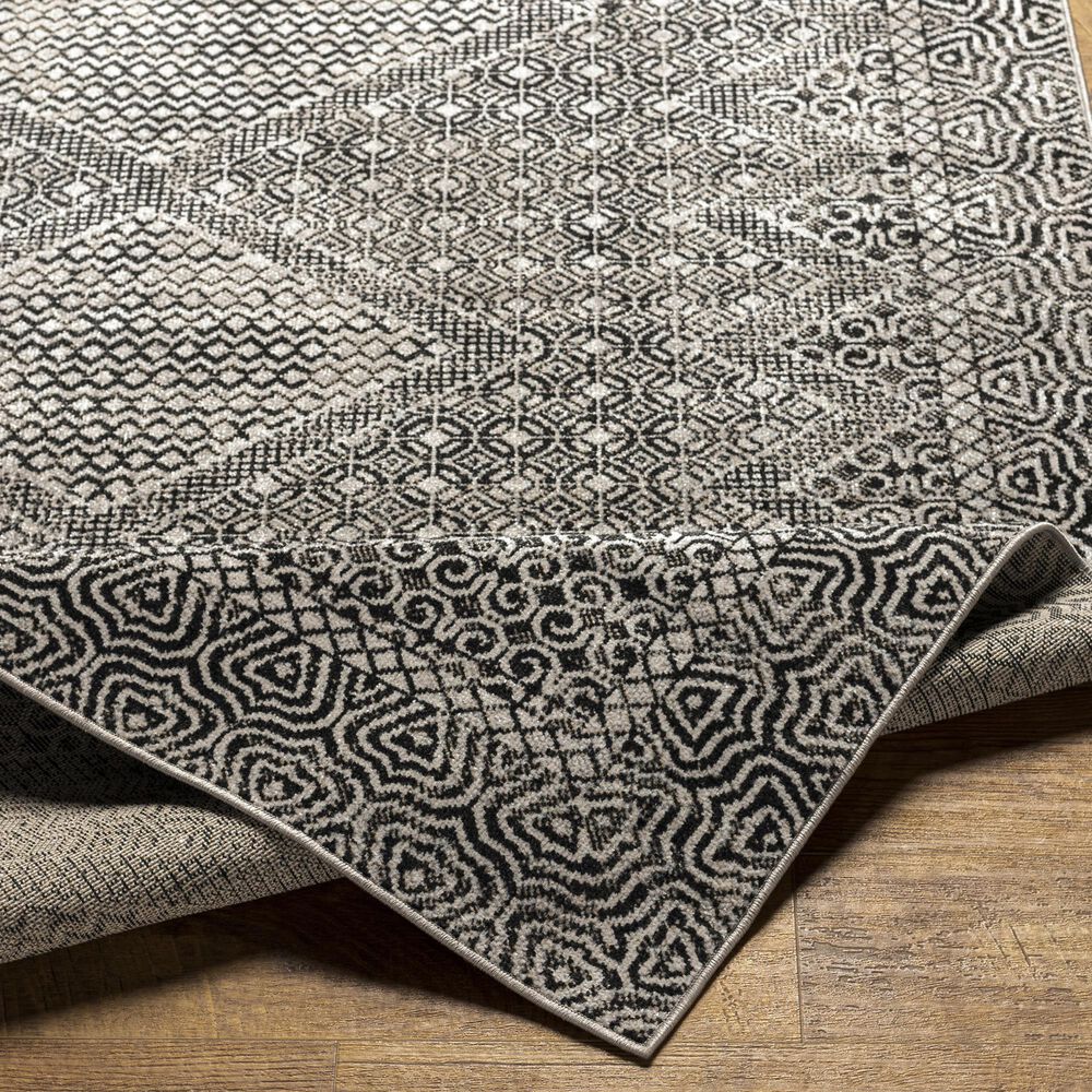 Surya Lavadora LVR-2341 2&#39;7&quot; x 7&#39;3&quot; Black, Gray and Light Gray Runner, , large