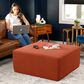 Jaxx Fairlie Boucle Fabric Ottoman in Terra Cotta, , large