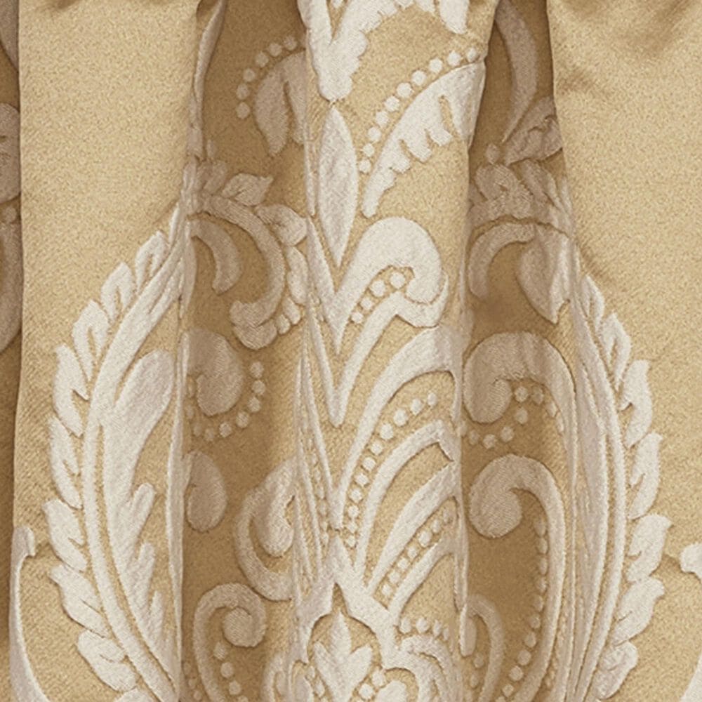 J. Queen New York Potenza 40&quot; x 21&quot; Window Ascot Valance in Gold and Ivory, , large