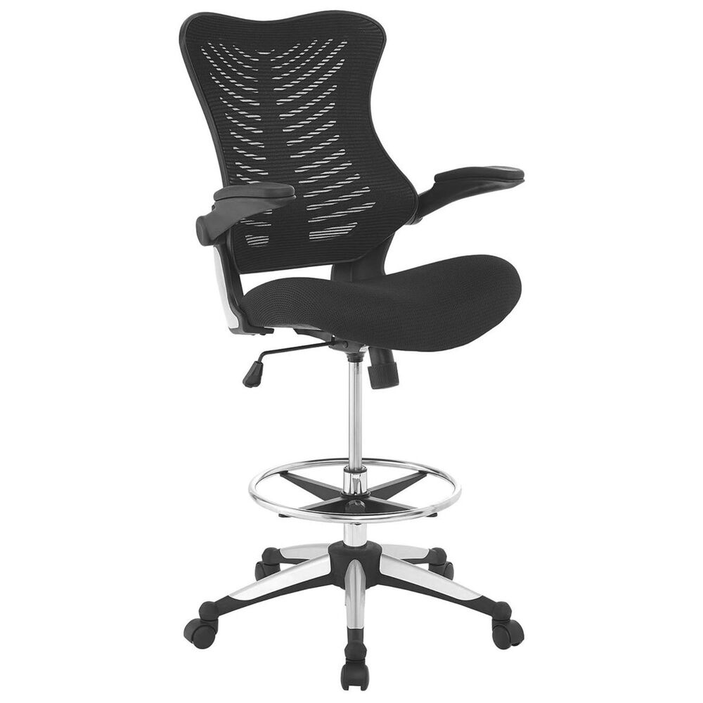 Modway Charge Drafting Stool in Black, , large