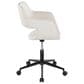 Lumisource Margarite Task Chair with White Faux Leather Cushion in Black, , large