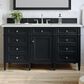 James Martin Vanities Brittany 60" Single Bathroom Vanity in Black Onyx with 3 cm Lime Delight Quartz Top and Rectangular Sink, , large