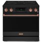 Thor Kitchen Gordon Ramsay 6 Cu. Ft. 36" Professional Electric Range with Rose Gold Handle Kit in Black, , large