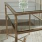 Ashley Cloverty 3-Piece Occasional Table Set in Aged Gold and Clear, , large