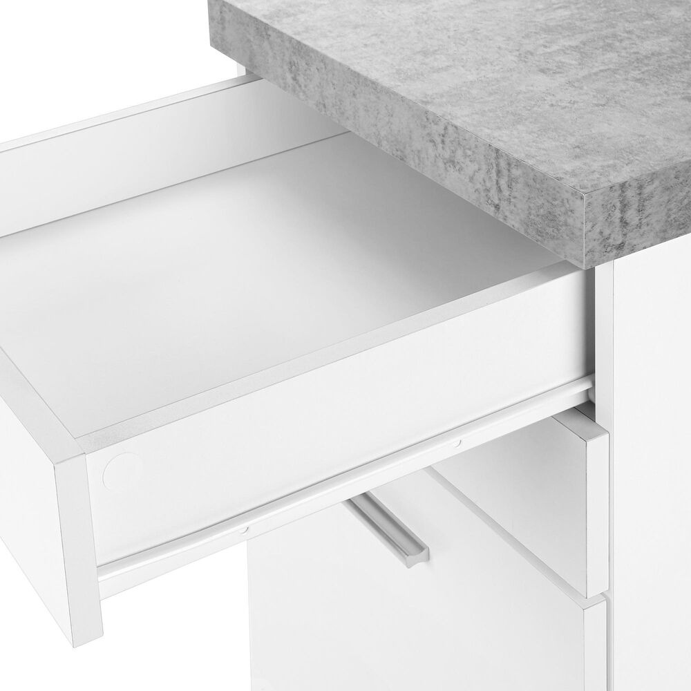 Monarch Specialties 3-Drawer Filling Cabinet in White, Grey and Black, , large