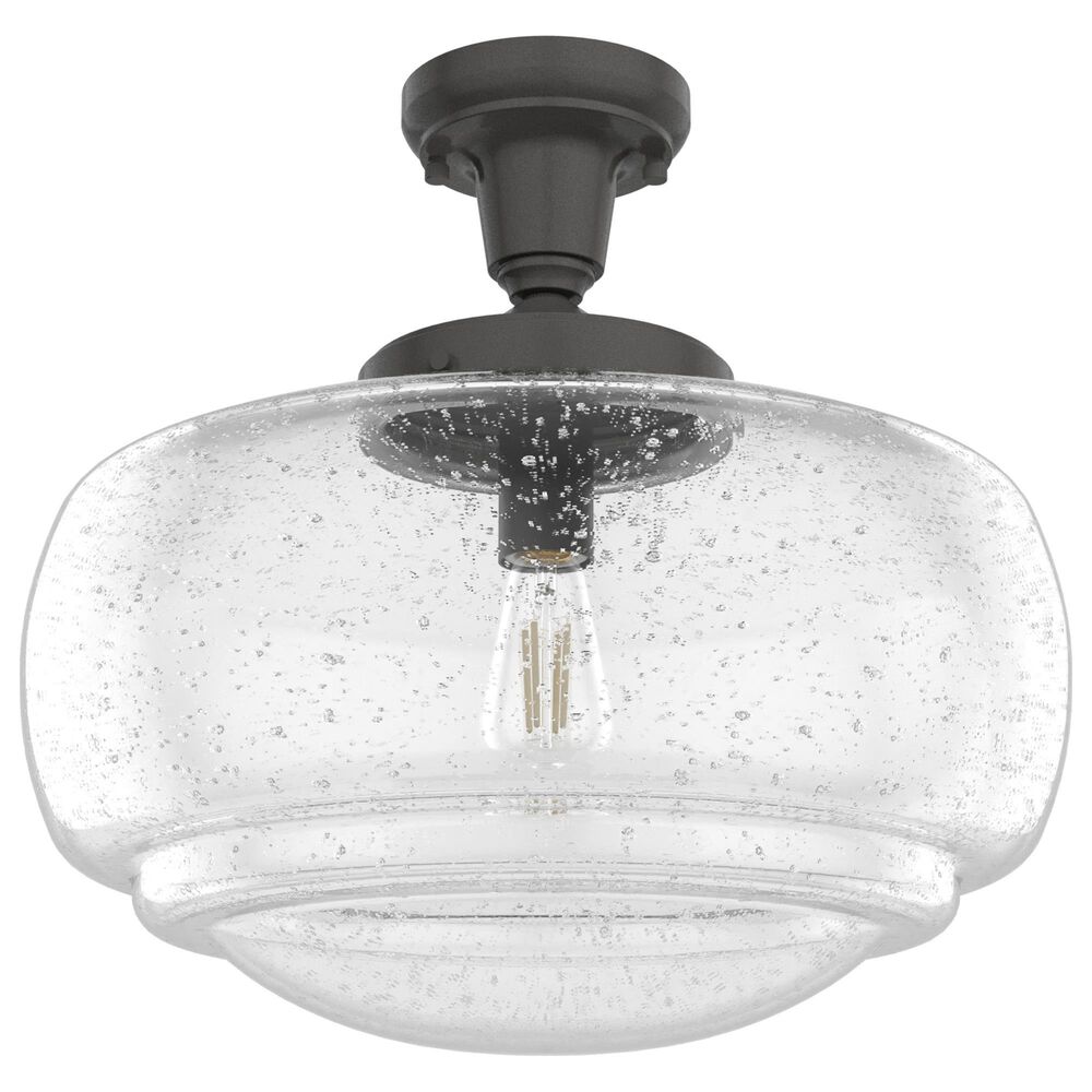 Hunter Saddle Creek 16&quot; 1-Light Pendant with Clear Seeded Shade in Noble Bronze, , large
