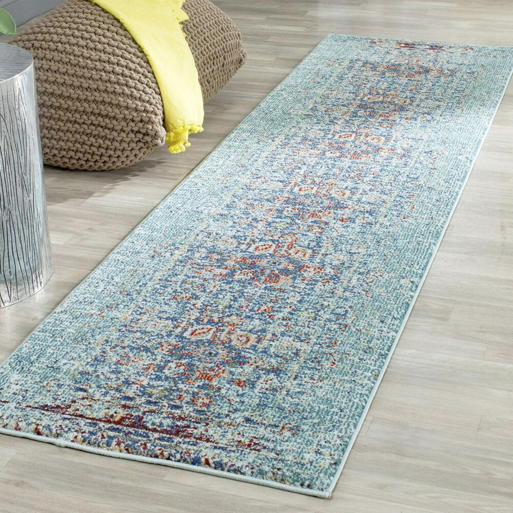 Safavieh Monaco MNC208J 2&#39;2&quot; x 12&#39; Blue Runner, , large