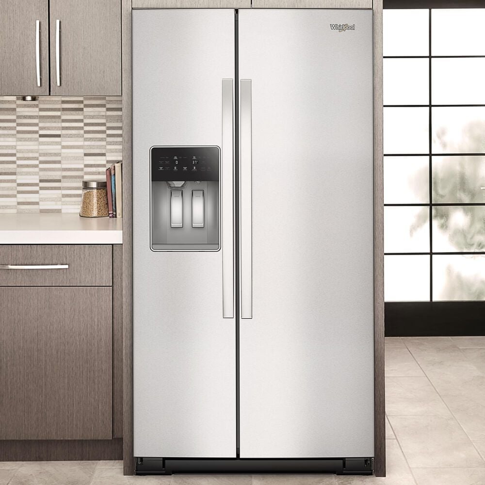 Whirlpool 28.7 Cu. Ft. Freestanding Side by Side Refrigerator in Fingerprint Resistant Stainless Steel, , large