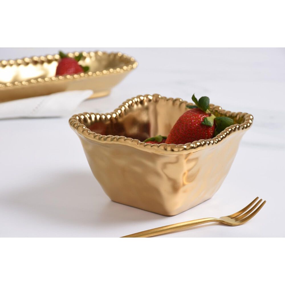 Pampa Bay 4&quot; Square Snack Bowl in Gold, , large