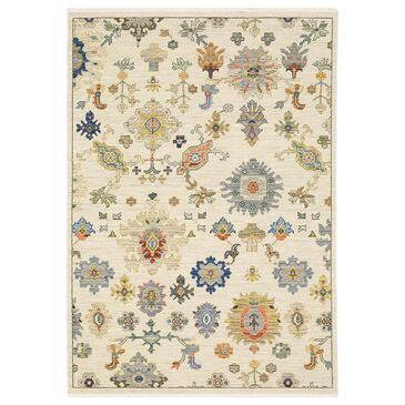 Oriental Weavers Lucca Flower Garden 9"10" x 12"10" Ivory Area Rug, , large