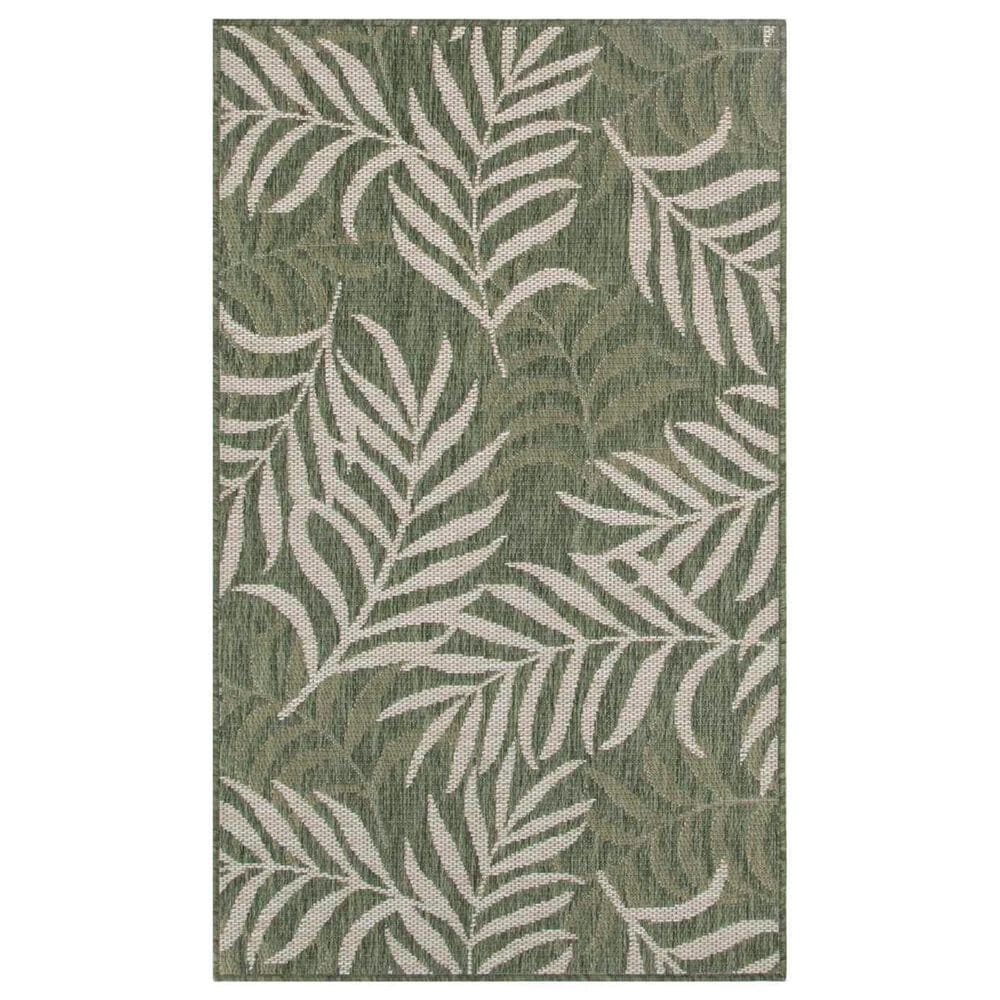 Nourison Garden Oasis GOA01 Green and Ivory 3" x 5" Indoor/Outdoor Area Rug, , large