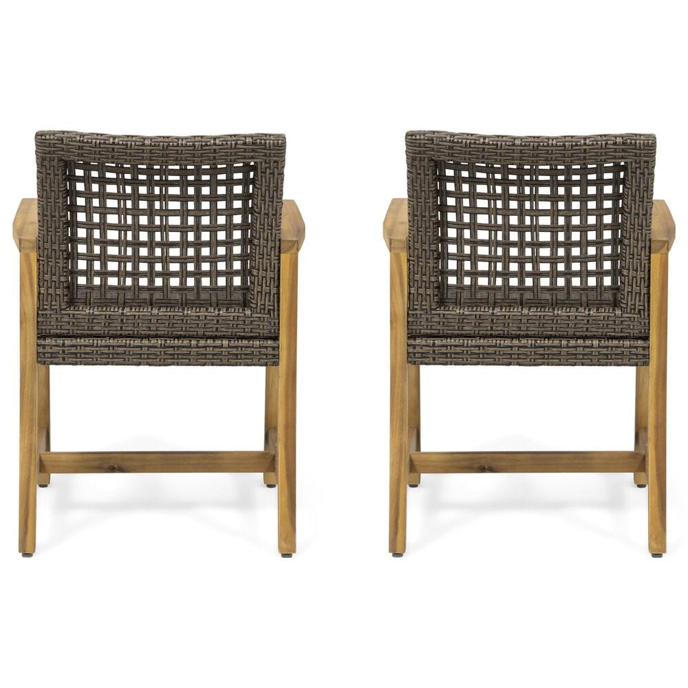 Hearth and Haven Hampton Outdoor Dining Chair in Brown (Set of 2), , large