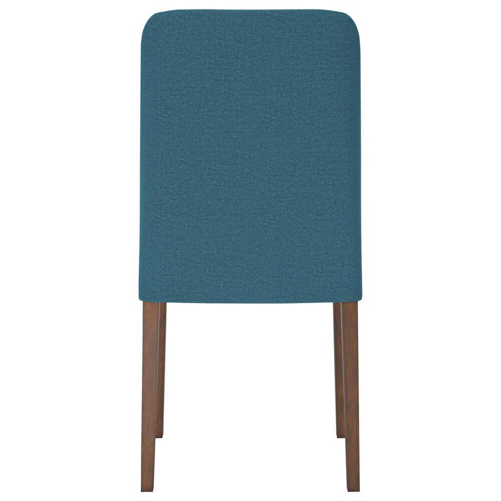 Ashley Lyncott Side Chair with Blue Cushion in Brown, , large
