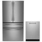 GE Profile 2-Piece Kitchen Package with 28.7 Cu. Ft. Smart French-Door Refrigerator and Recessed Handle Dishwasher in Stainless Steel, , large
