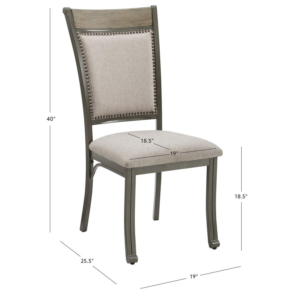 Linon Home Decor Franklin Side Chair in Warm Pewter and Grey, , large