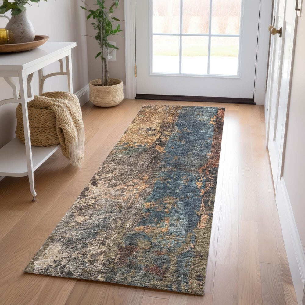 Dalyn Rug Company Nouveau NV12 2&#39;3&quot; x 7&#39;6&quot; Blue Indoor/Outdoor Runner, , large