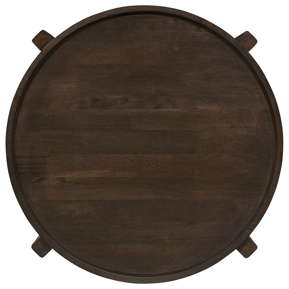 Pacific Landing Cota Round End Table in Dark Brown, , large