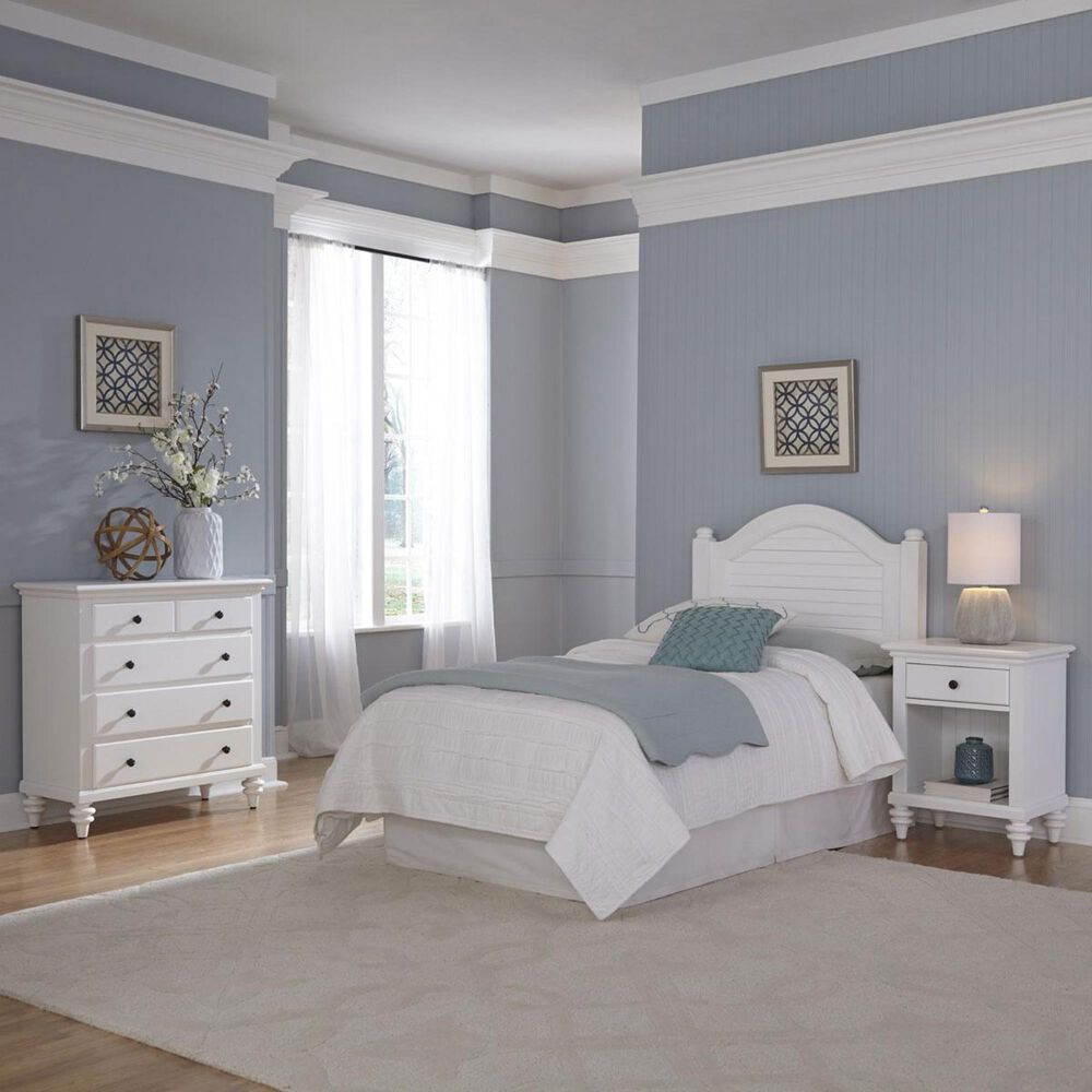 Homestyles Bermuda Twin 3 Piece Bedroom Set in Brushed White, , large