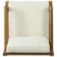 Hearth and Haven Outdoor Wood Club Chair with Beige Cushion in Teak, , large