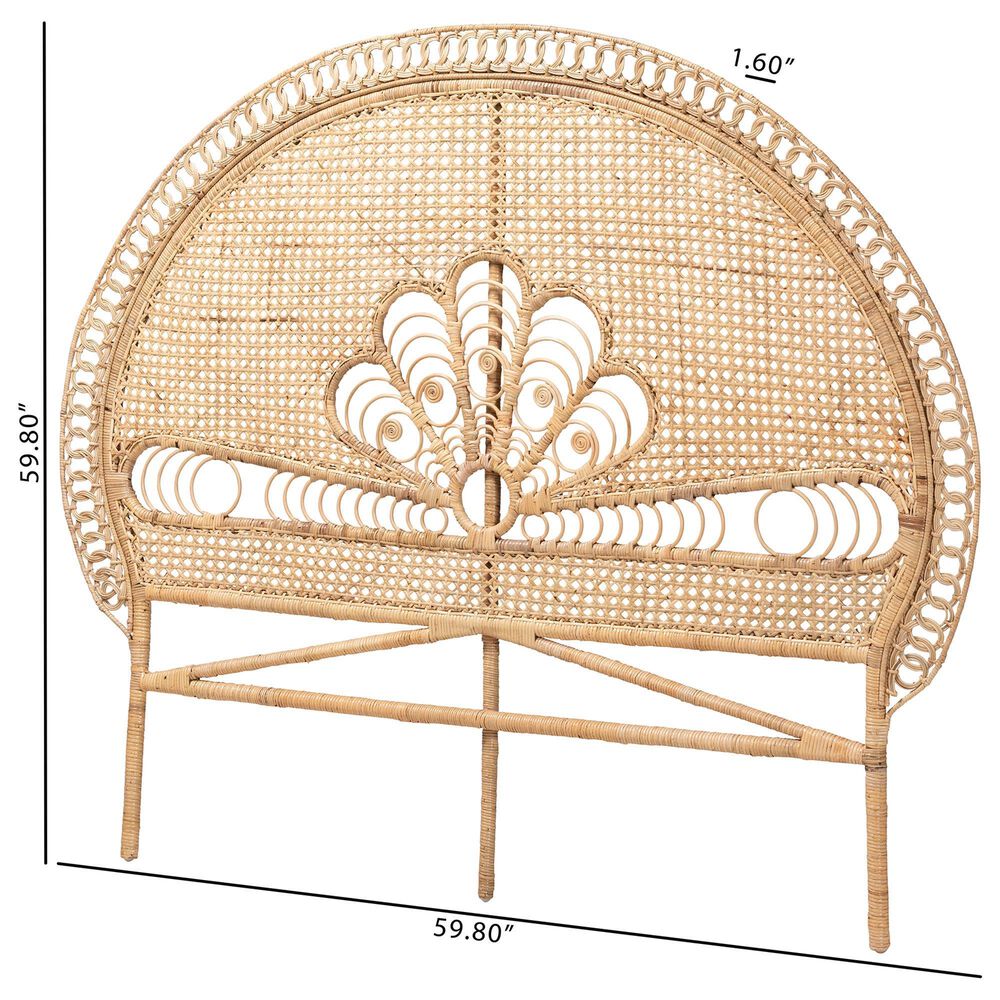 Baxton Studio Marlette Queen Standalone Headboard in Natural Brown, , large